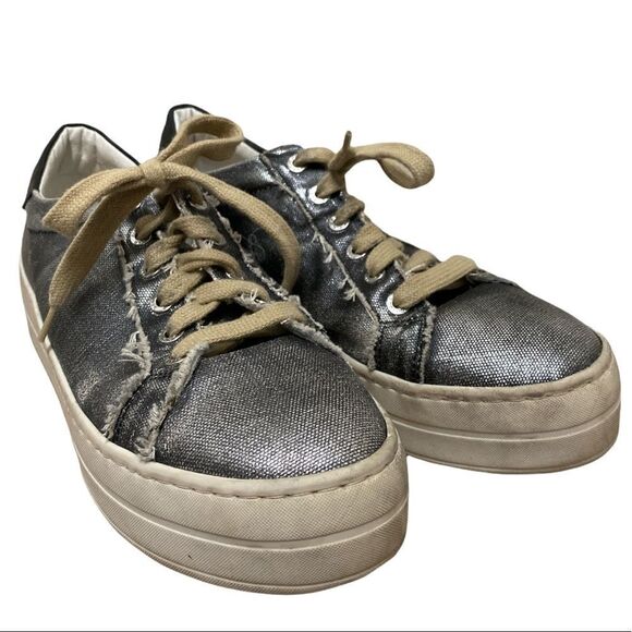 J Slides Silver Sneakers Size 9 - Picture 1 of 7